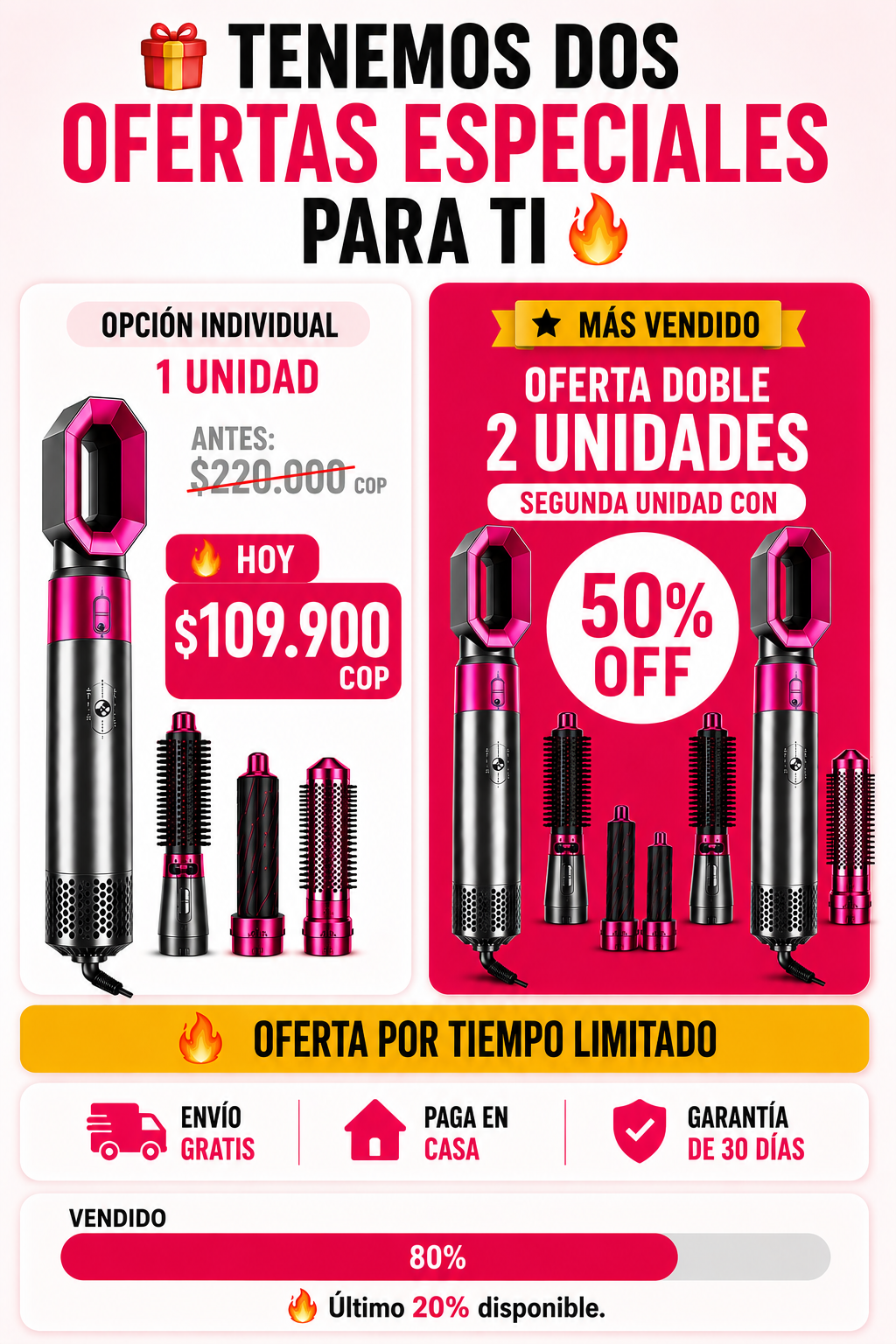 Cepillo Para Cabello 5 en 1