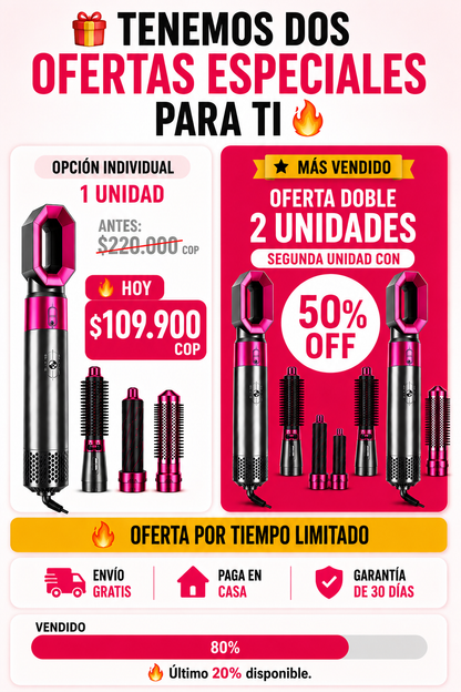 Cepillo Para Cabello 5 en 1